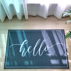 아보드 디자인 코일 현관매트, 헬로블랙매트, 1개