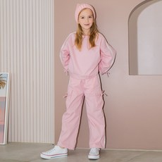 Lalaamang 女童蝴蝶結化纖工裝褲