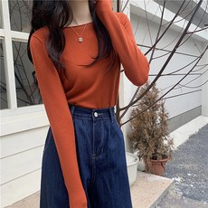 레몬소울 여성용 루파파 베이직 라운드넥 니트티