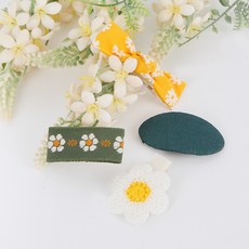 베이비블리 컬러꽃 헤어핀 4종 세트