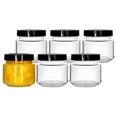 京城 低款圓形PP蓋玻璃瓶 250ml 6入組, 6個