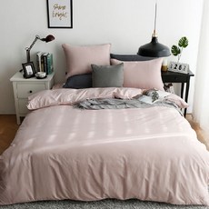 amante 素色清爽舒適衍縫被套, BABY PINK