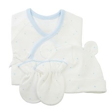 babybear 嬰兒愛心點點肚衣+手套+帽子