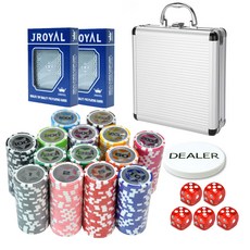 Funicamble Star Clay Chip 100p + 鋁銀殼 + 皇家卡片 2p + 禮品套裝, 混色