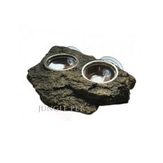 黏貼式餵食器 2格 蠻龍壁虎餵食碗底座+吸盤 4入, 混色, 1套