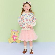 HEJMINI 女童款甜美花朵印花層次感網紗洋裝