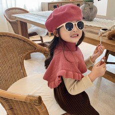 Uvely 女童款 Pepo 假兩件式披肩保暖高領衫 UVJM