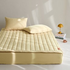 BOWELL 防塵抗敏固定帶床墊, 奶油黃