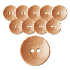 ButtonKing 樺木盤狀鈕扣 30mm, 原色, 10個