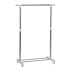 comet 可伸縮單桿移動式衣架, 白色