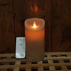 아둥놀이터 LED 흔들리는 건전지 촛불 캔들 17.5cm, 브라운