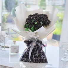 ASPASIA 人造珠寶線條玫瑰香皂花50朵花束, 黑色, 1個