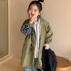 女童 C 佩斯利花紋軍裝風大衣