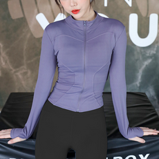 Aihop女款長袖拉鍊上衣運動健身瑜珈服