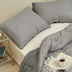 심플럭스 크로스 더블체크 면 베개 커버