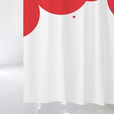 DesignSoopul 浴簾 L 1800 x 1880 mm sc923 + 不鏽鋼掛環 + 白色浴簾桿套組, 1套