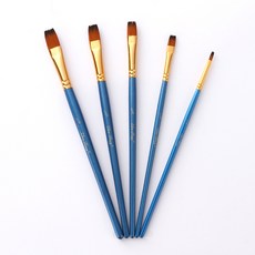 Dasababa Bluecross 油畫筆5件組 扁平刷, 5/8, 1/2, 3/8, 1/4, 1/8, 1套