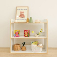 SimpleRoom 兒童用正面實木書櫃, 白色, 2層