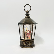 Marsh Marigold 聖誕復古六角燈籠音樂盒, A款聖誕老人, 14 x 14 x 22 cm