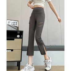 구디프 여성용 마스 스판 8부 슬릿 샤크팬츠 레깅스