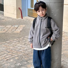 Starbean 男童簡約刷毛拉鍊外套