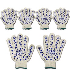 FREE PLAY 兒童用圓點防滑體驗棉手套 5入, 象牙白