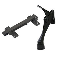 LIVINGiF 玄關門安全掛鉤 + 腳踏式馬蹄門擋組合, 1套, 黑色