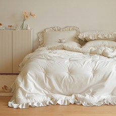 maatila 無塵飯店法式荷葉邊四季被 + 枕頭套組