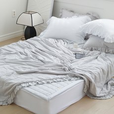 Basic Tone 涼爽荷葉邊夏季涼感被, 灰色