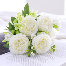 Happy Village 人造花束 3入, 白色的