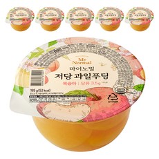 마이노멀 저당 과일푸딩 복숭아, 185g, 6개