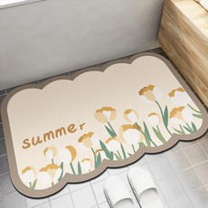 Wider Home 夏日粉彩花朵地墊, 米色, 1個