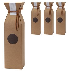 indi.k 牛皮紙方形提繩葡萄酒盒, 4個, 牛皮紙棕色