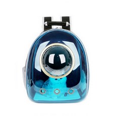 진호 반려동물 투명 캡슐 우주선 백팩, 블루