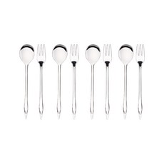 Bloom at home 天鵝造型下午茶匙+下午茶叉組, 4套, 4p 茶匙 + 4p 茶叉