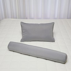 ahtty blanc 雙面莫代爾嬰兒枕 + 身體枕套組, 灰色