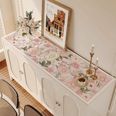 지앤와이 플라워가든 방수 인조가죽 서랍장 캐비닛 매트, 핑크가든, 1개