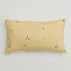 De Grey 印花棉質枕頭, 黃色小狗款