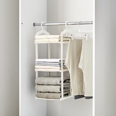 Kanikani 掛式三層衣物收納架, 白色, 1個