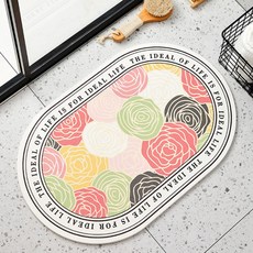 Wider Home 羅曼蒂克花卉概念防滑地墊, 混色, 1個