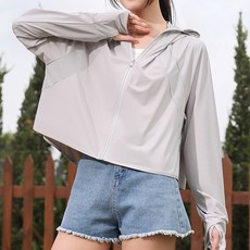 Market A 女款夏季涼感戶外簡約連帽拉鍊外套