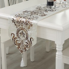 lovinglab 歐式民族風桌旗, 象牙白, 1個, 33 x 160 cm