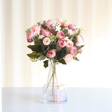 Garden in the City 人造迷你毛茛花叢 3入, 粉紅色