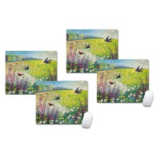 컨트리 하우스 플라워 마우스패드 20 x 24 cm, 05, 4개