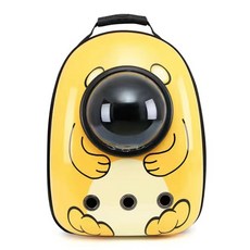 진호 반려동물 우주선 백팩, 곰돌이 옐로우, 1개