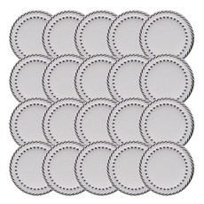 Button King 東大門鈕扣王 圓點滴膠鈕扣 18mm, 鎳白色, 20個