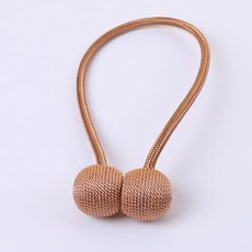 球形磁吸窗簾綁帶 40cm, 棕色, 2個