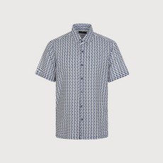 트레몰로 남성용 기하학 프린트 반팔 남방 NS4M33