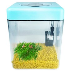 Rora Pet 壓克力方形LED魚缸, 亮黃色