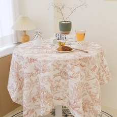 포홈 핸드메이드 프라하 뜨왈드주이 린넨 테이블보/협탁보 XS(60cmx60cm), 1개